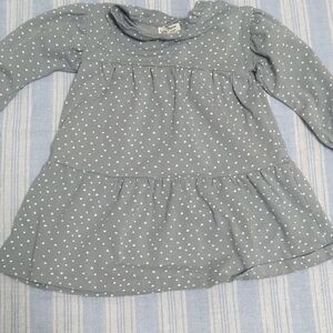 Charming Gray Polka Dot Kids Dress